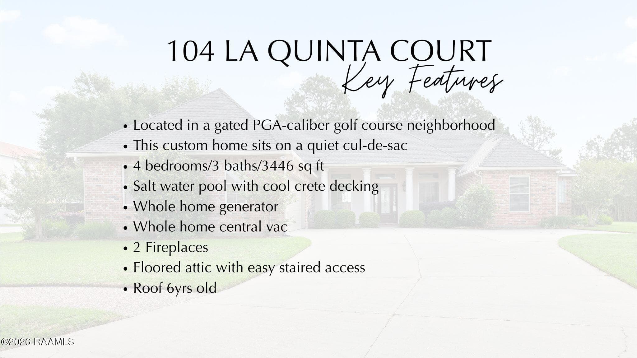ALL ABOUT 104 LA QUINTA COURT