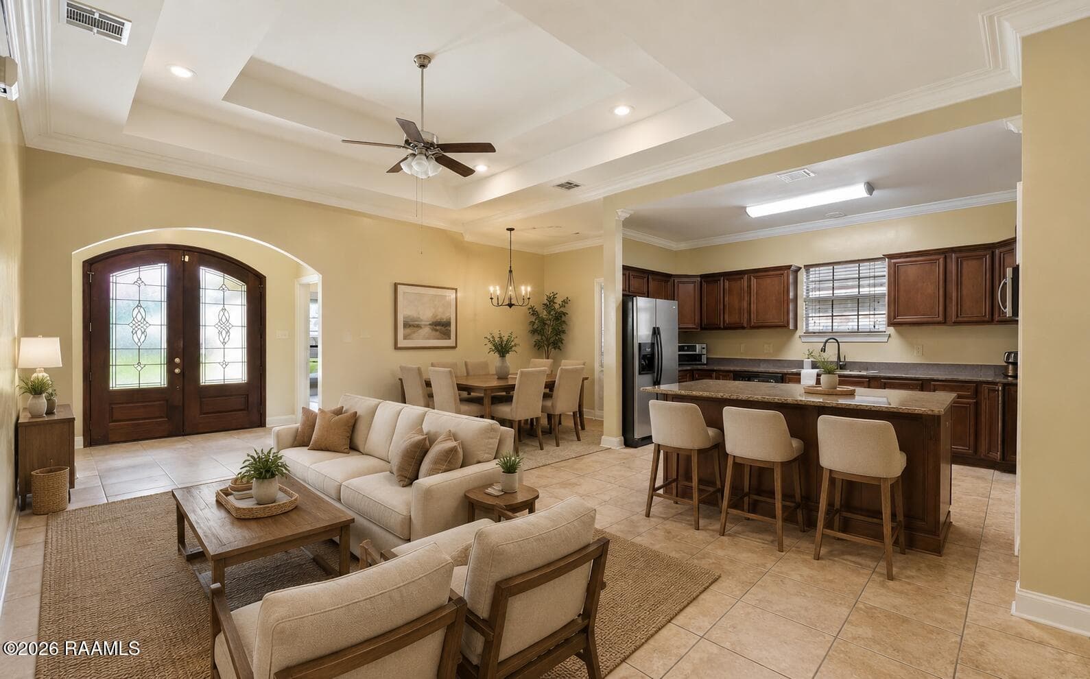 Virtual staging of living room