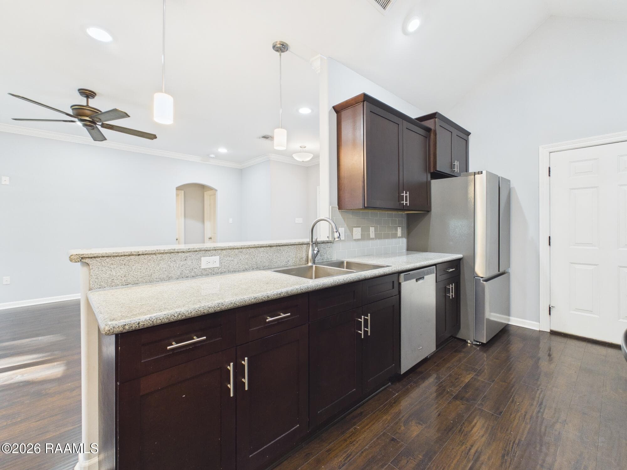 Kitchen with Granite Breakfast Bar and S